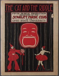 1924 James Thurber Cat and The Riddle Ohio State University Scarlet