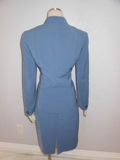 Jones New York Suit  Womens Cornflower Blue Skirt Suit Jacket