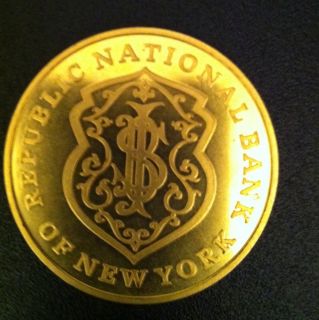 Republic Bank of New York 1 Troy Ounce Fine Gold