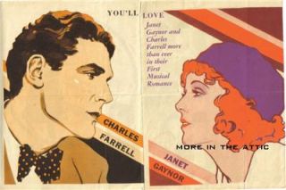 Janet Gaynor Charles Farrell Orig Sunny Side Up Herald
