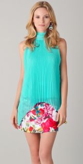 alice + olivia Emmy Pleated Top with Scarf