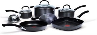 Jamie Oliver T fal C942SA64 Nonstick Hard Anodized 10 Piece Cookware
