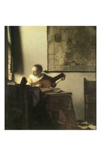 Jan Vermeer Art Poster Woman with A Luter