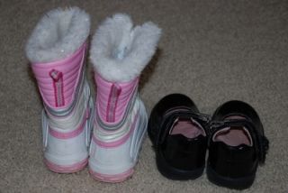  Toddler Girl Stride Rite patent mary jane shoes winter boots 6 6.5