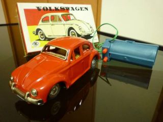 Japanese Masudaya VW Volkswagen New Beetle Sports Car RC Tin Toy