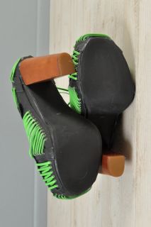 Jeffrey Campbell Neon Lita Laced Platform Heel Boot Bootie Shoe 8