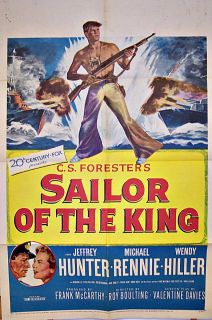 Sailor of The King 1953 Jeffrey Hunter Original 27x41 1 Sheet Poster