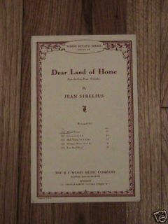 Dear Land of Home Sheet Music Jean Sibelius Wood Octavo