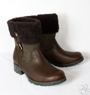 UGG Australia Bellvue II Espresso Buckle Fur Lined Womens Winter Boots