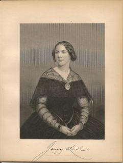 Jenny Lind 1873 Steel Engraved Portrait