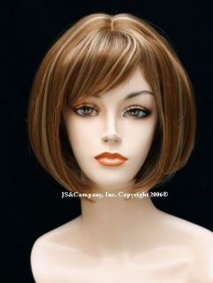 Sophisticated Straight Bob Strawberry Blonde mix WIG WADE 27 613