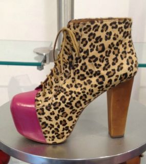 Jeffrey Campbell Lita Boot Cheetah Fushsia Size 10
