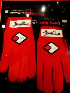 Jerry Rice Signed Reciever Gloves 53 1000
