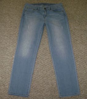 JLO Jennifer Lopez Boyfriend Stretch Distressed Jeans Size 8