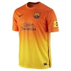  Barcelona Season 2012 2013 Away Soccer Jersey Orange/Yellow Brand New