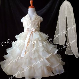 SB01 Flower Girl Pageant Formal Communions Gowns Dress Champagne 2 10