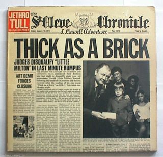 JETHRO TULL THICK AS A BRICK REPRISE MS 2072 *1ST ISSUE w/NEWSPAPER