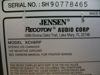 Jensen XCH 6RF 6 Disc Car CD Changer