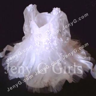301 Flower Girls Communions Party Christening Gowns Dresses White 0 5