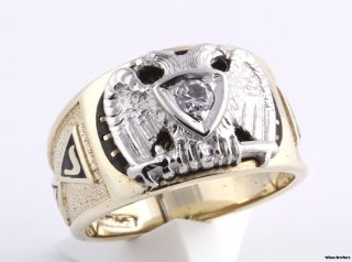  32nd Degree Scottish Rite Masonic Band 10K Gold Ring Sz 10 9 9g