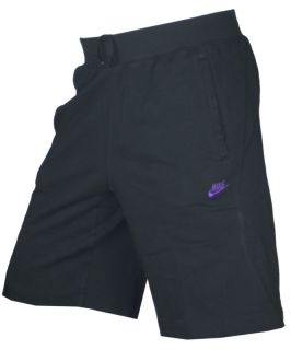 Nike Cotton Jersey Shorts Black Sz s M L XL Knee Length Purple Tick