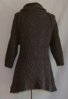 Anthropologie Sleeping on Snow Wool Angora Sweater Small Brown