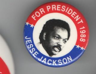 Jesse Jackson 1988 Pin Button Pinback for President