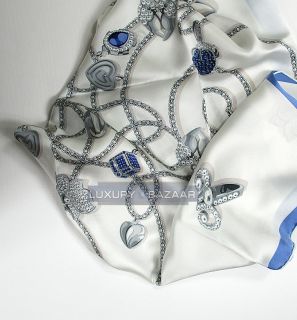 Cartier Jewelry Scarf in Steel Blue and Toffee