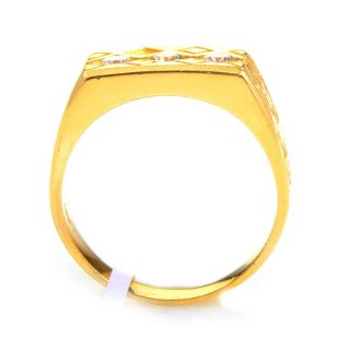 This mens ring is unique and exotic. It is made of 14K yellow gold