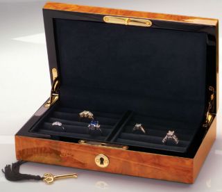  Burl Wood Mens Cufflink Box Ring Collectors Box Jewelry Box