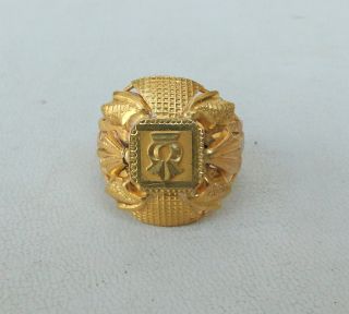 Vintage Antique Solid 22 Carat Old Gold Ring from Rajasthan India