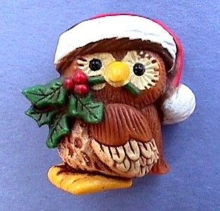 Hallmark Pin Christmas Holiday Owl Big Eyes Vtg Xmas Jewelry Vintage