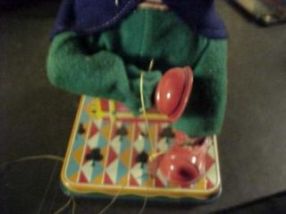 High Jinks at The Circus Clown Monkey Battery Op Toy 1950S