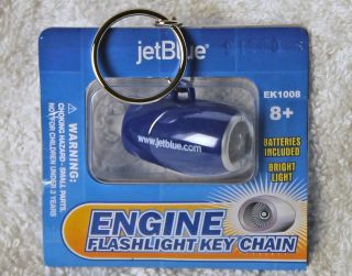 Jet Blue Collectible Jet Engine Flashlight Keychain EK1008 Ships Free