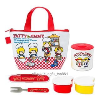 Sanrio Patty Jimmy Thermal Lunch Box Food Containers Fork Case Bag