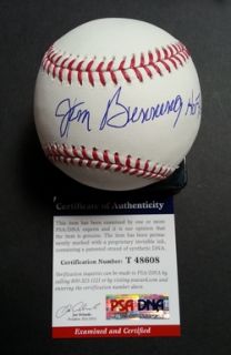 Jim Bunning HOF 96 Signed Autographed Rawlings MLB Baseball PSA DNA