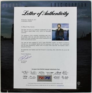 Eric Clapton August Signed Album Cover w Vinyl PSA DNA P00929