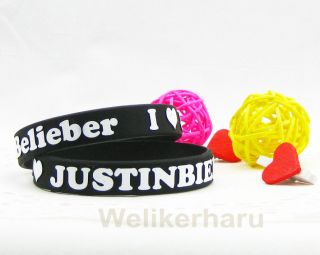New I ♥ Justin Bieber Silicone Bracelets Wristbands