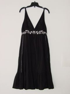New Jill Stuart Black Embroidered Sleeveless Dress 2