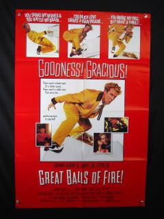 GREAT BALLS OF FIRE 1989 ONE SHEET DENNIS QUAID MUSIC BIOGRAPHY BASED