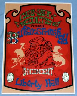 Buffalo Springfield Concert Poster El Paso 1968 Neil Young Stephen