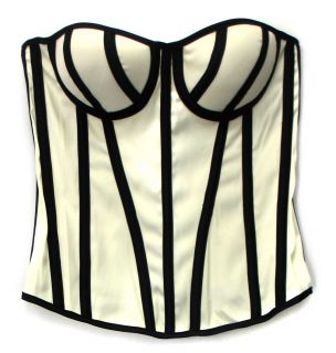 Skweez Couture by Jill Zarin Z Bra Shaping Corset Off White Black Sz L