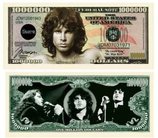 Jim Morrison   The Doors Collectible Million Dollar Bill With Bill