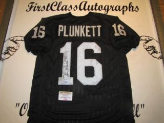 Jim Plunkett Oakland Raiders Signed Custom Jersey Sz 52 COA