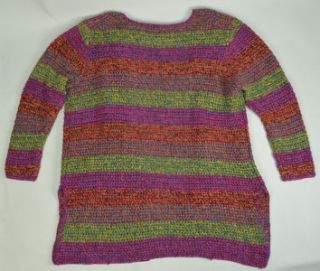 Joan Vass Heavy Knit Long Crochet Cardigan Jacket Women Size Plus 3X