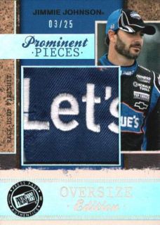 Jimmie Johnson 2011 Press Pass Jumbo Race Used Firesuit Relic Patch 25