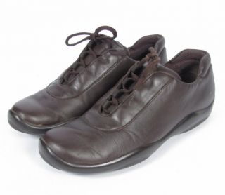 Prada Brown Leather Lace Up Athletic Trainers Sneaker Shoes Sz 39 9
