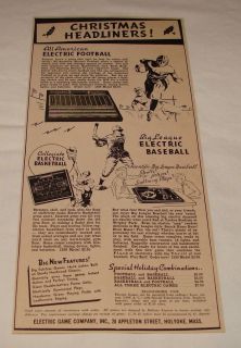 1939 Jim Prentice Electric Sports Games Ad