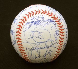 this official american league baseball contains 26 signatures joe
