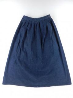 Calvin Klein CK Pleated Dark Wash Cotton Denim Jeans USA Skirt Womens